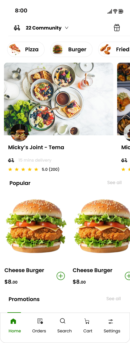 Pizza Booking App Design
